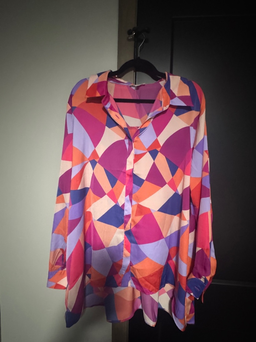 Vibrant Geometric Button-Down Shirt in Multi-Color
